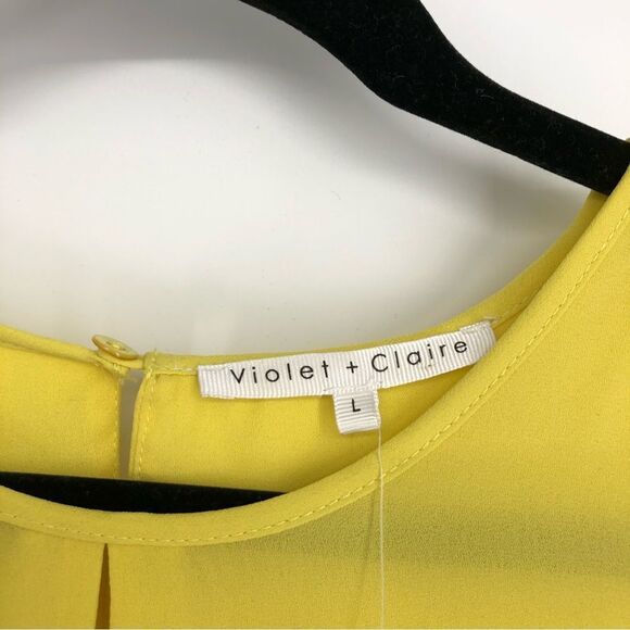 🆕 VIOLET+CLAIRE Yellow Sleeveless Popover Top NWT - Picture 2 of 7